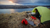 Compilation of short clips of human and dogs in desert hiking, in neighborhood skateboarding and backpacking on trails.